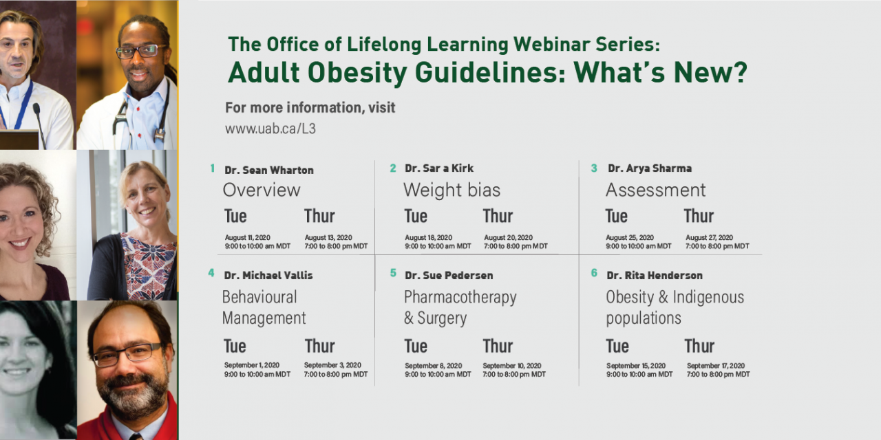 The 2020 Canadian Adult Obesity Guidelines Are Published Today!  Webinar Series
