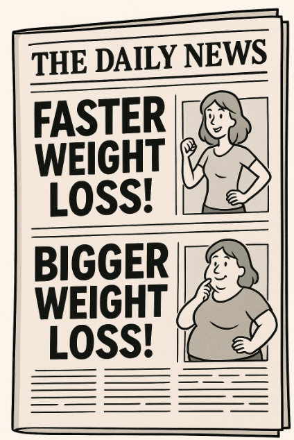 Headlines: is faster and greater weight loss a good thing?